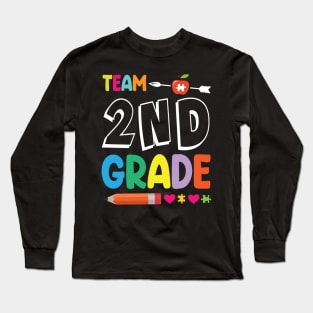 Team 2nd Grade Student Senior Teacher Happy Back To School Long Sleeve T-Shirt